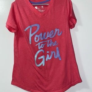 Girls’ Short Sleeve Pink Graphic Tee - S (7/8)